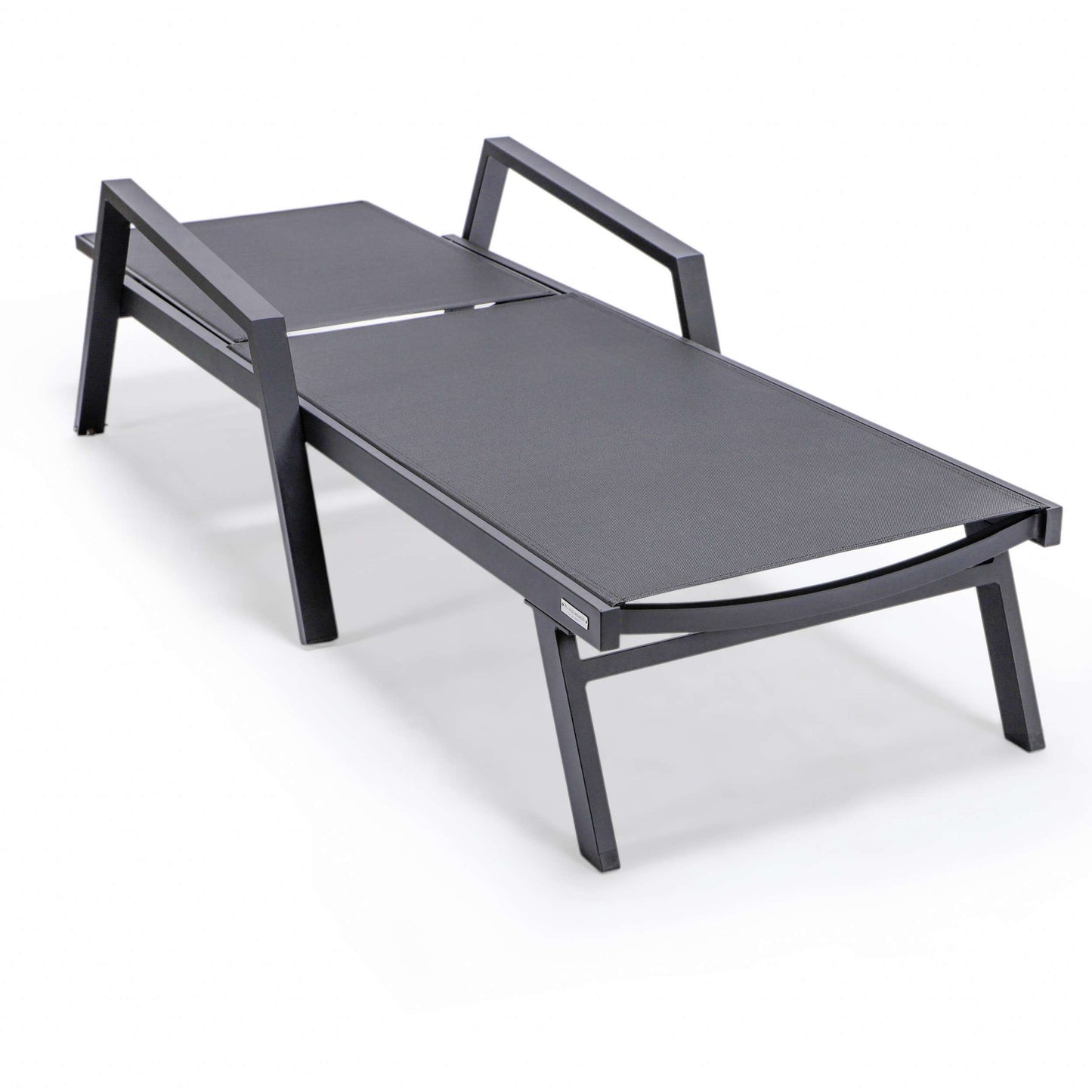 LeisureMod Marlin Modern Aluminum Outdoor Patio Chaise Lounge Chair With Arms Set of 2 - MLABLCF21-77BL2 | Outdoor Chaise Lounges | Modishstore - 6