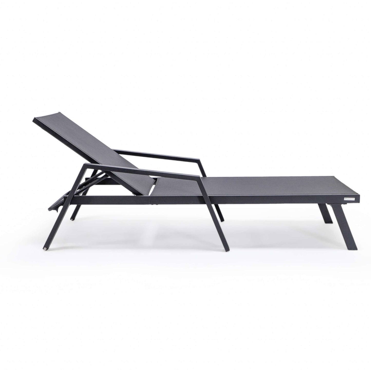 LeisureMod Marlin Modern Aluminum Outdoor Patio Chaise Lounge Chair With Arms Set of 2 - MLABLCF21-77BL2 | Outdoor Chaise Lounges | Modishstore - 5