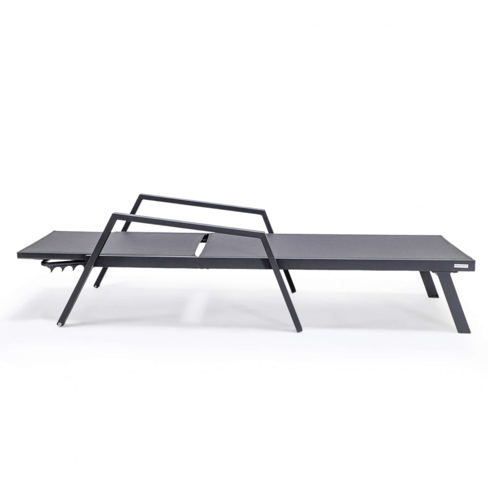 LeisureMod Marlin Modern Black Aluminum Outdoor Patio Chaise Lounge Chair - MLABLCF21-77BL | Outdoor Chaise Lounges | Modishstore - 4
