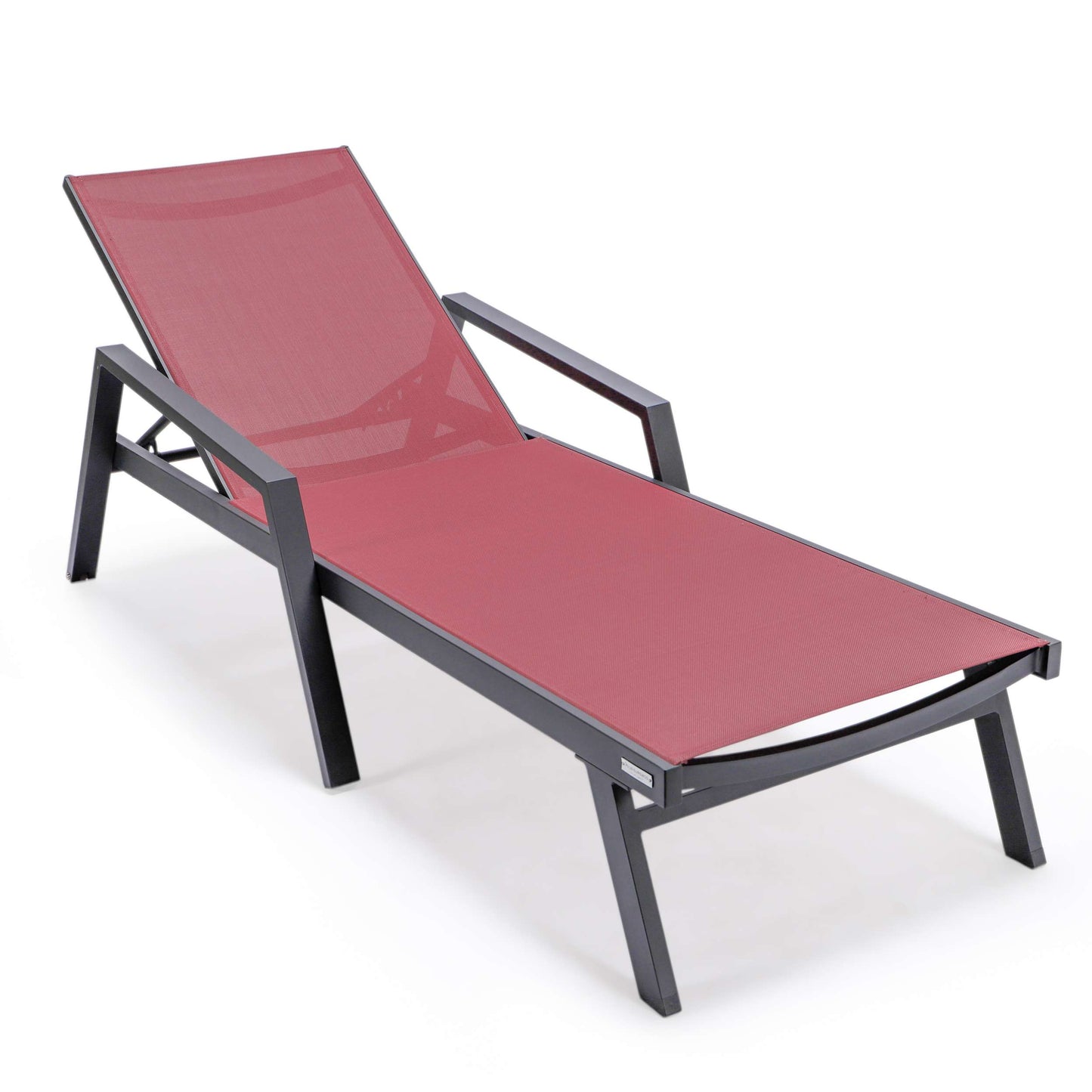 LeisureMod Marlin Modern Black Aluminum Outdoor Patio Chaise Lounge Chair - MLABLCF21-77BL | Outdoor Chaise Lounges | Modishstore - 30