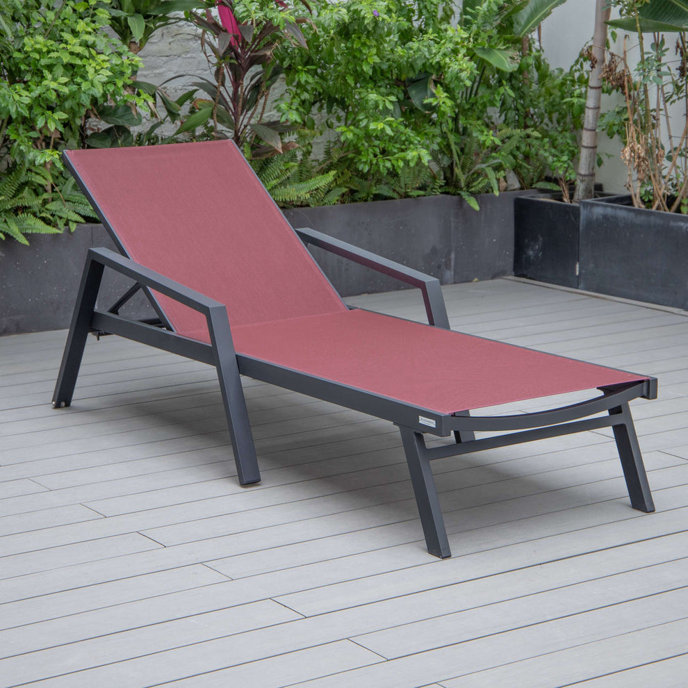 LeisureMod Marlin Modern Black Aluminum Outdoor Patio Chaise Lounge Chair - MLABLCF21-77BL | Outdoor Chaise Lounges | Modishstore - 37