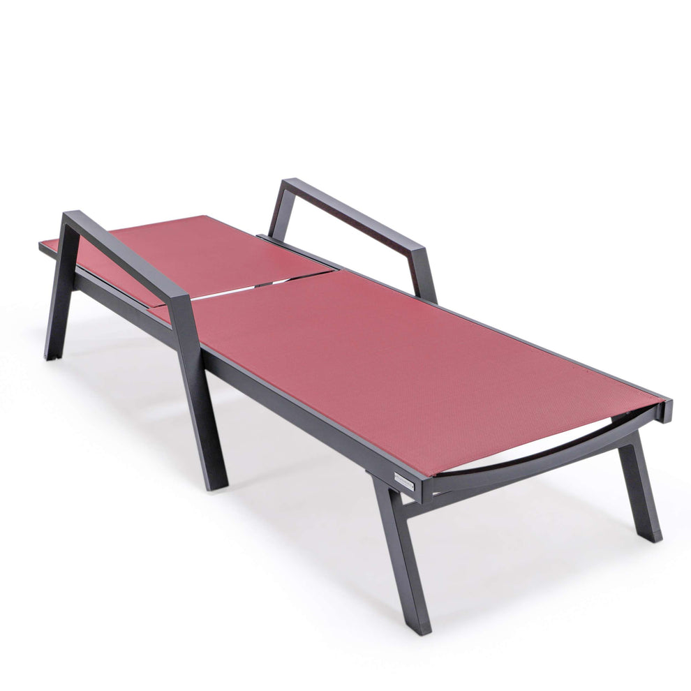 LeisureMod Marlin Modern Black Aluminum Outdoor Patio Chaise Lounge Chair - MLABLCF21-77BL | Outdoor Chaise Lounges | Modishstore - 27