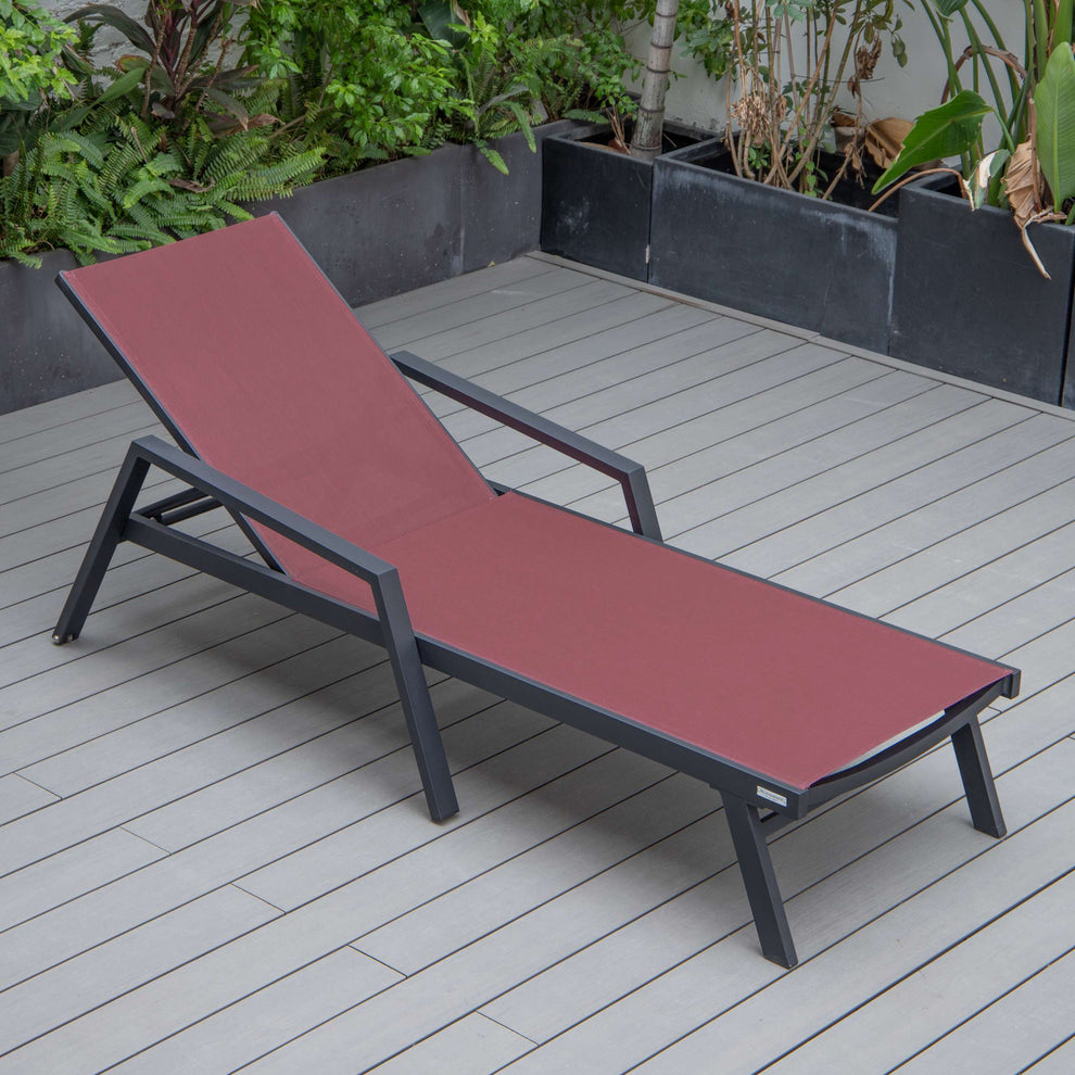 LeisureMod Marlin Modern Black Aluminum Outdoor Patio Chaise Lounge Chair - MLABLCF21-77BL | Outdoor Chaise Lounges | Modishstore - 35