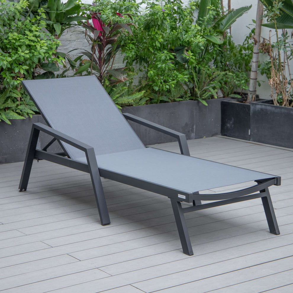 LeisureMod Marlin Modern Aluminum Outdoor Patio Chaise Lounge Chair With Arms Set of 2 - MLABLCF21-77BL2 | Outdoor Chaise Lounges | Modishstore - 38