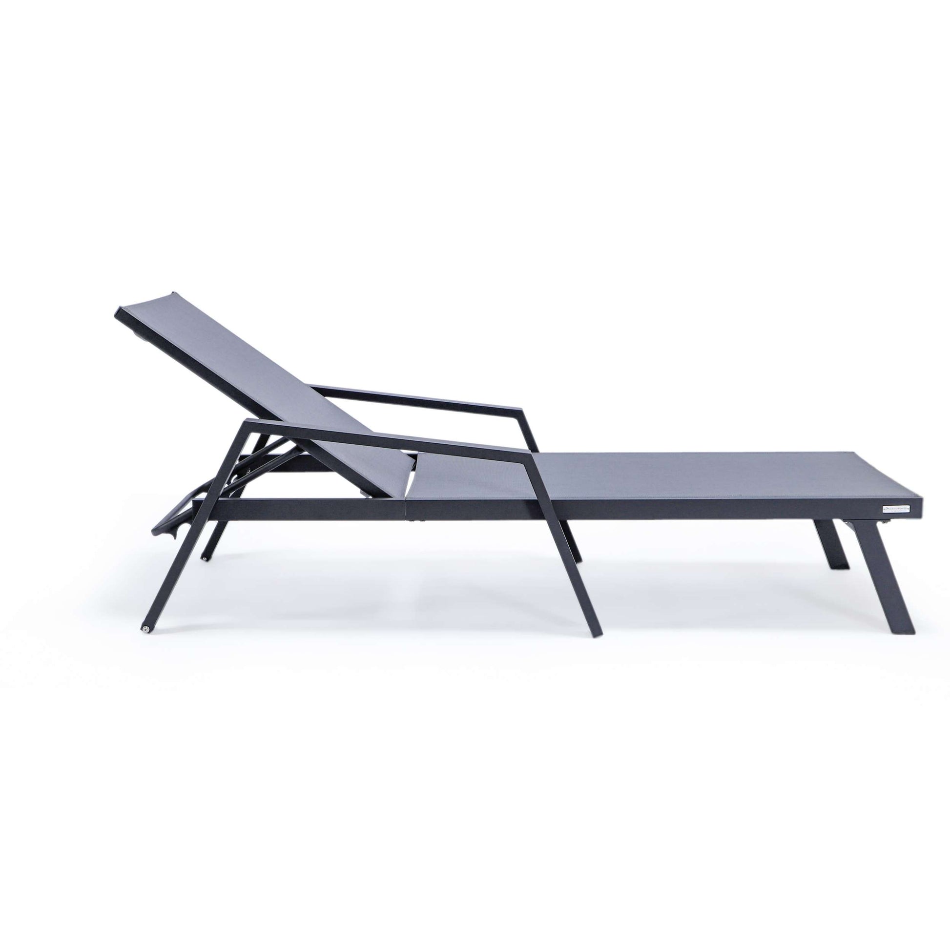 LeisureMod Marlin Modern Aluminum Outdoor Patio Chaise Lounge Chair With Arms Set of 2 - MLABLCF21-77BL2 | Outdoor Chaise Lounges | Modishstore - 30