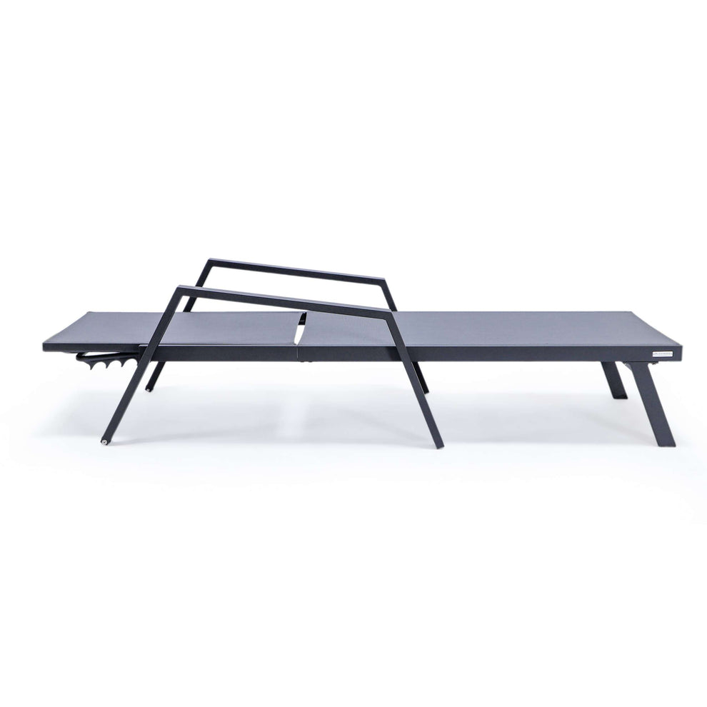 LeisureMod Marlin Modern Aluminum Outdoor Patio Chaise Lounge Chair With Arms Set of 2 - MLABLCF21-77BL2 | Outdoor Chaise Lounges | Modishstore - 29