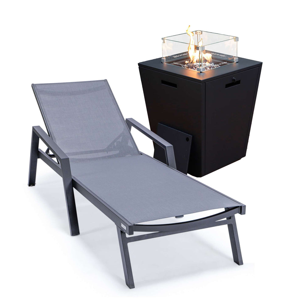 LeisureMod Marlin Modern Black Aluminum Outdoor Patio Chaise Lounge Chair - MLABLCF21-77BL | Outdoor Chaise Lounges | Modishstore - 48