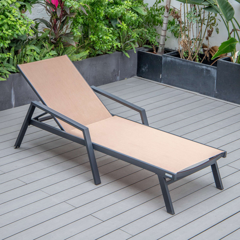 LeisureMod Marlin Modern Aluminum Outdoor Patio Chaise Lounge Chair With Arms Set of 2 - MLABLCF21-77BL2 | Outdoor Chaise Lounges | Modishstore - 60