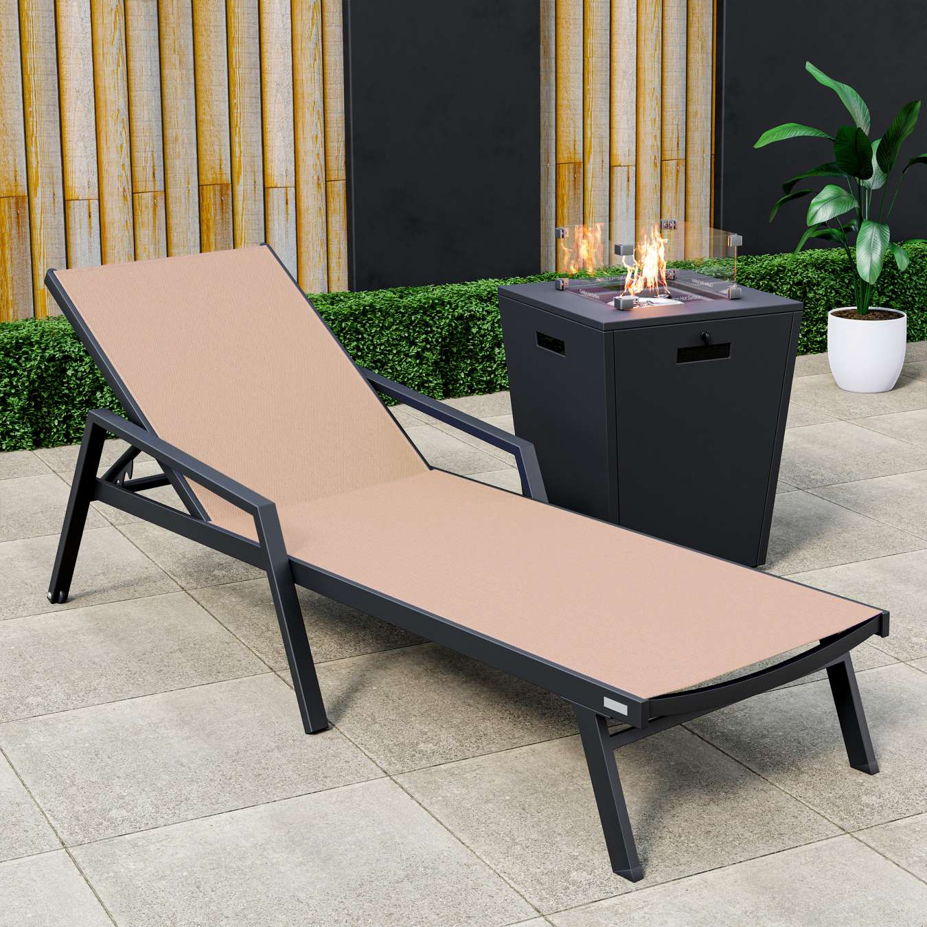 LeisureMod Marlin Modern Black Aluminum Outdoor Patio Chaise Lounge Chair - MLABLCF21-77BL | Outdoor Chaise Lounges | Modishstore - 70