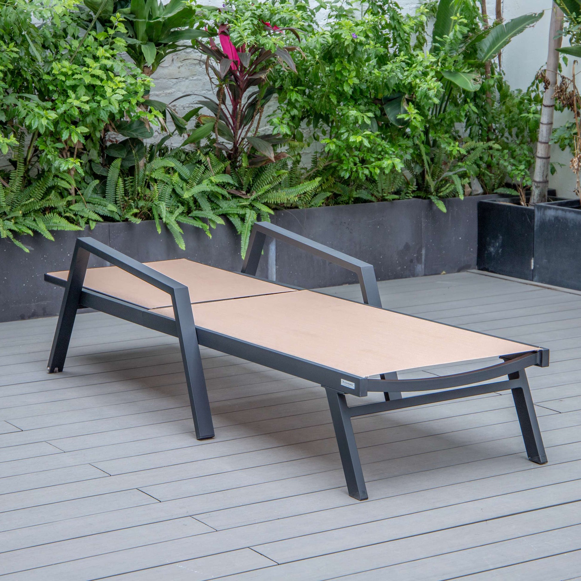 LeisureMod Marlin Modern Black Aluminum Outdoor Patio Chaise Lounge Chair - MLABLCF21-77BL | Outdoor Chaise Lounges | Modishstore - 83