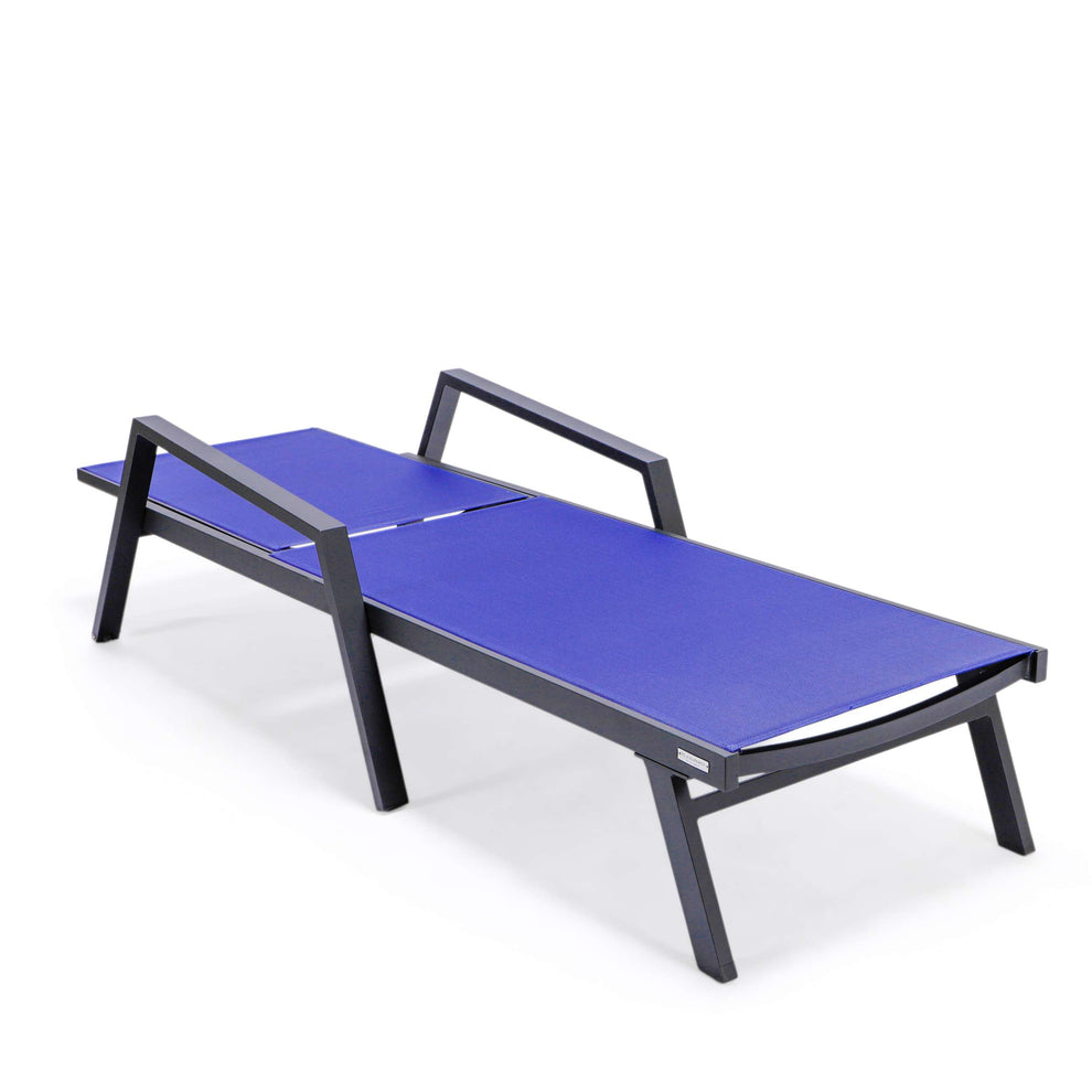 LeisureMod Marlin Modern Aluminum Outdoor Patio Chaise Lounge Chair With Arms Set of 2 - MLABLCF21-77BL2 | Outdoor Chaise Lounges | Modishstore - 80