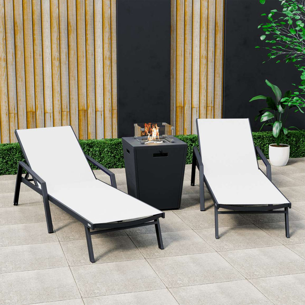 LeisureMod Marlin Modern Aluminum Outdoor Patio Chaise Lounge Chair With Arms Set of 2 - MLABLCF21-77BL2 | Outdoor Chaise Lounges | Modishstore - 95
