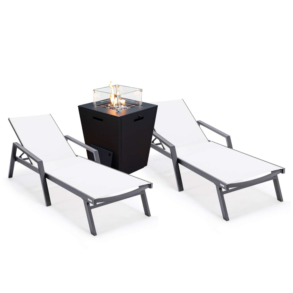 LeisureMod Marlin Modern Aluminum Outdoor Patio Chaise Lounge Chair With Arms Set of 2 - MLABLCF21-77BL2 | Outdoor Chaise Lounges | Modishstore - 96