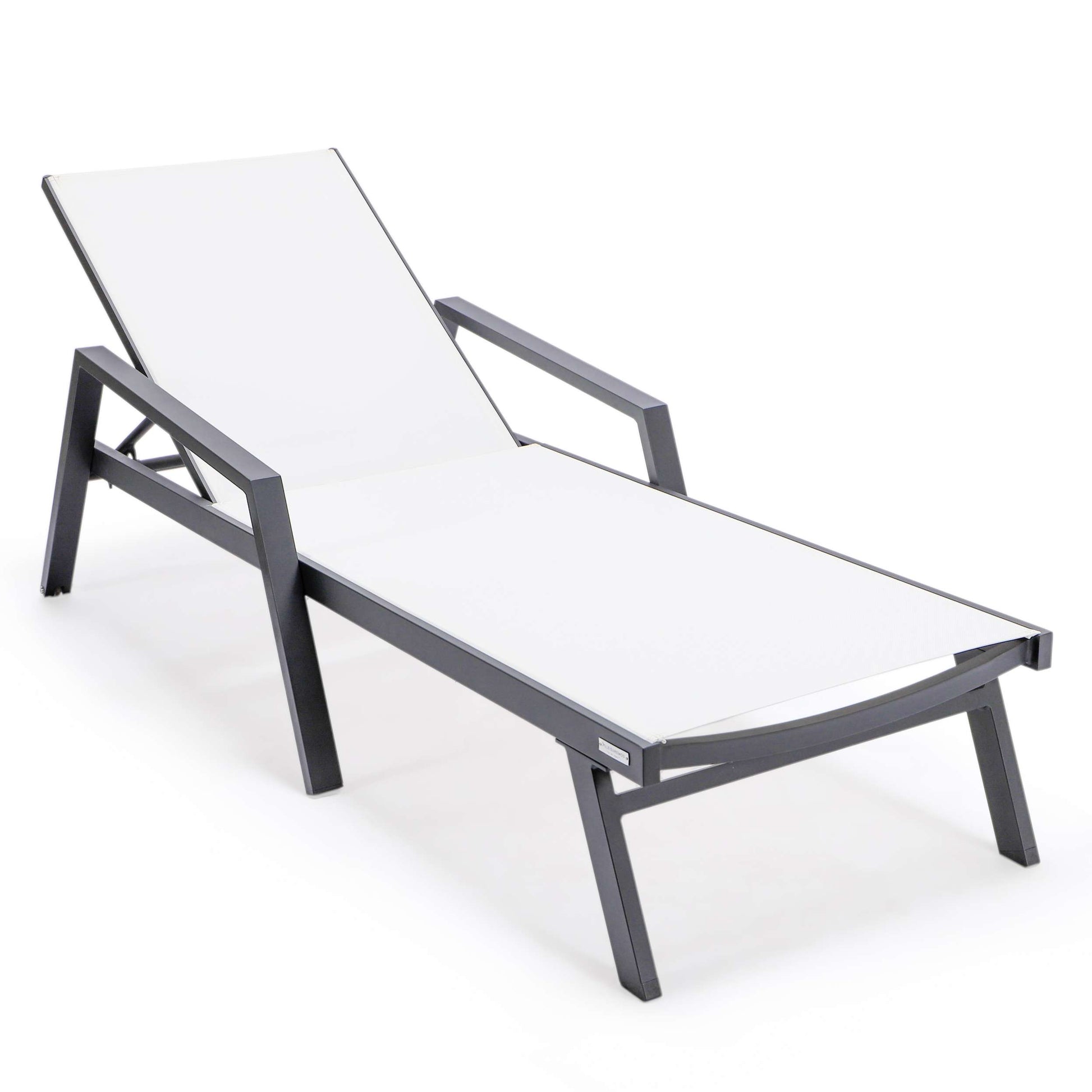 LeisureMod Marlin Modern Aluminum Outdoor Patio Chaise Lounge Chair With Arms Set of 2 - MLABLCF21-77BL2 | Outdoor Chaise Lounges | Modishstore - 98