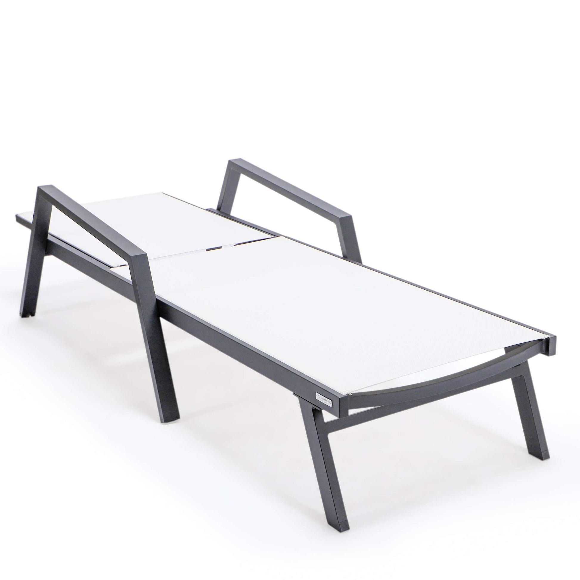 LeisureMod Marlin Modern Aluminum Outdoor Patio Chaise Lounge Chair With Arms Set of 2 - MLABLCF21-77BL2 | Outdoor Chaise Lounges | Modishstore - 99