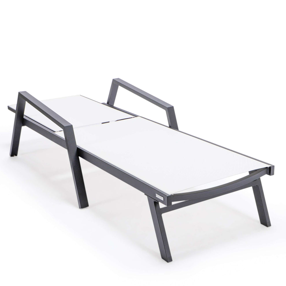 LeisureMod Marlin Modern Aluminum Outdoor Patio Chaise Lounge Chair With Arms Set of 2 - MLABLCF21-77BL2 | Outdoor Chaise Lounges | Modishstore - 99