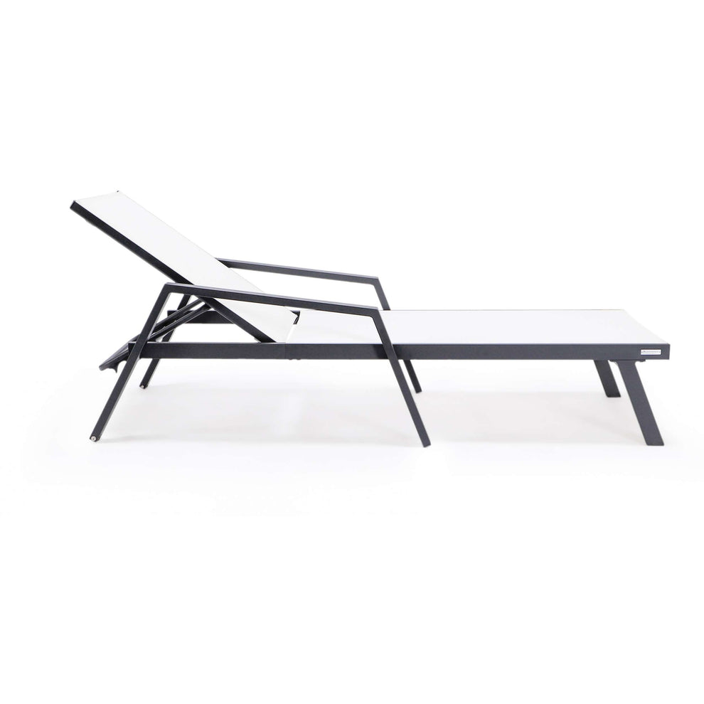 LeisureMod Marlin Modern Aluminum Outdoor Patio Chaise Lounge Chair With Arms Set of 2 - MLABLCF21-77BL2 | Outdoor Chaise Lounges | Modishstore - 101