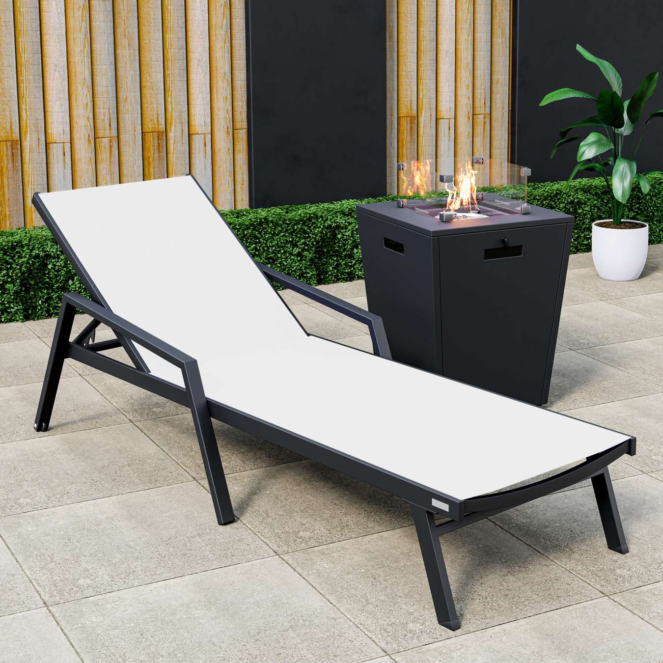 LeisureMod Marlin Modern Black Aluminum Outdoor Patio Chaise Lounge Chair - MLABLCF21-77BL | Outdoor Chaise Lounges | Modishstore - 116