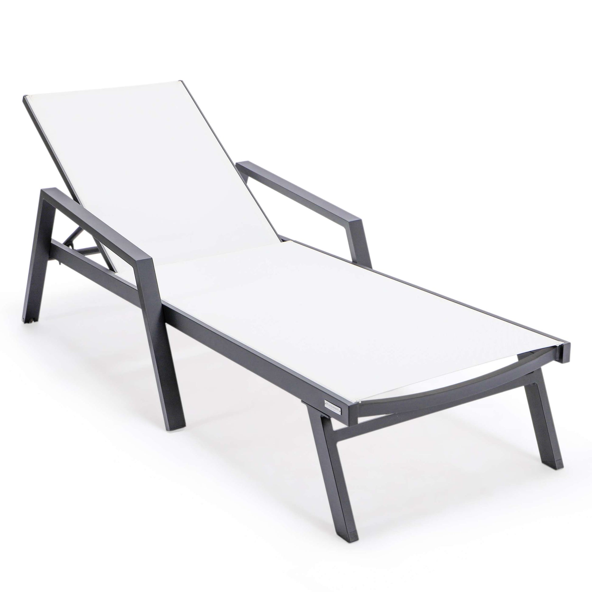 LeisureMod Marlin Modern Black Aluminum Outdoor Patio Chaise Lounge Chair - MLABLCF21-77BL | Outdoor Chaise Lounges | Modishstore - 119