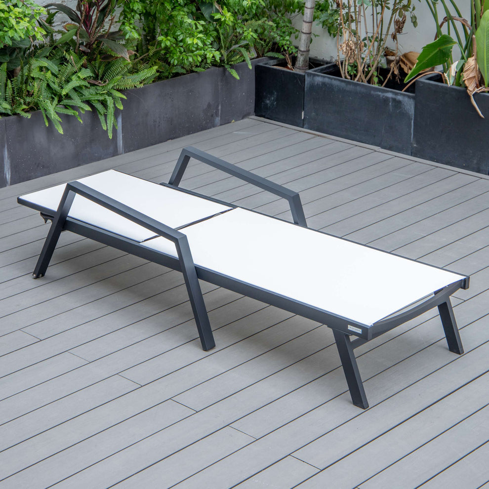 LeisureMod Marlin Modern Black Aluminum Outdoor Patio Chaise Lounge Chair - MLABLCF21-77BL | Outdoor Chaise Lounges | Modishstore - 128