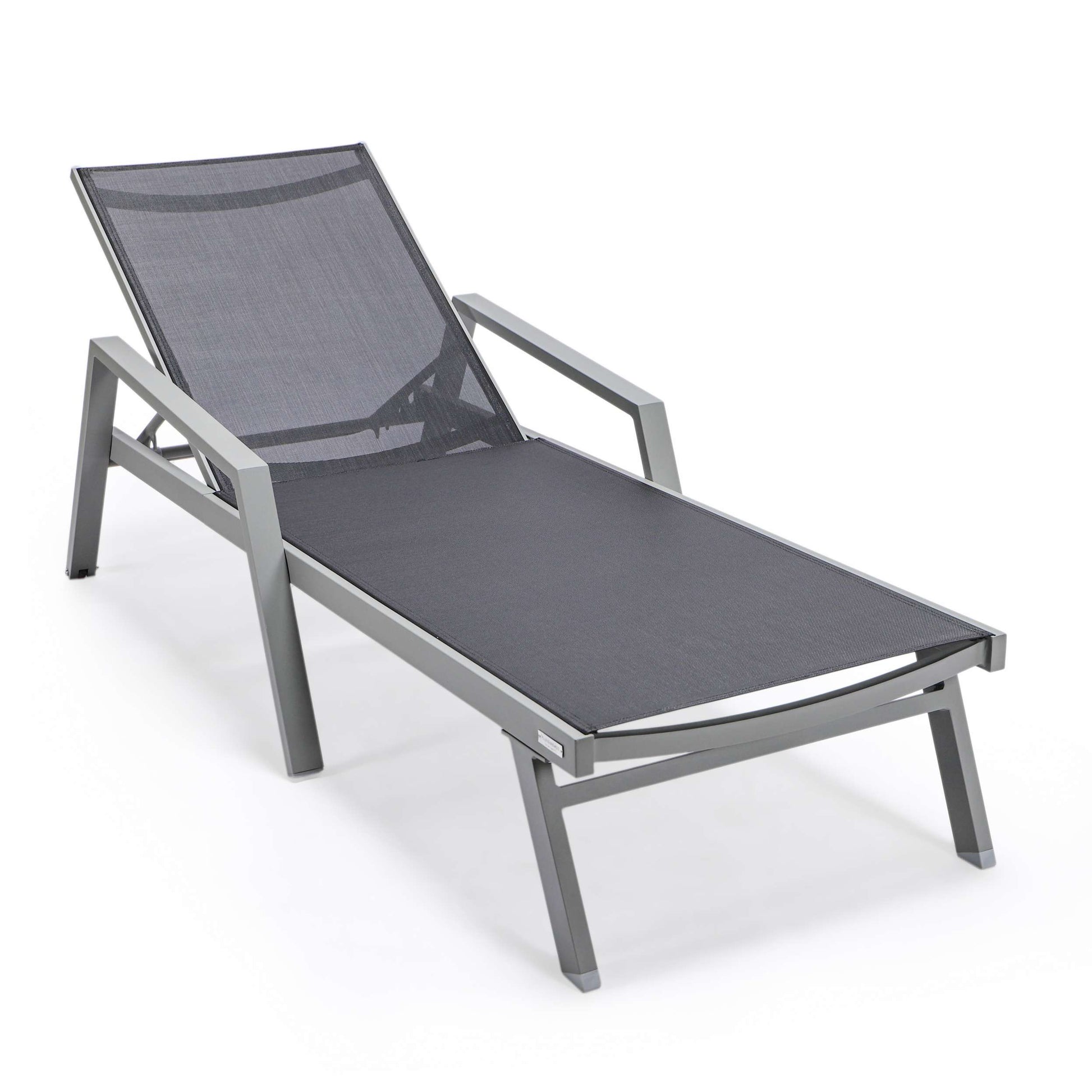 LeisureMod Marlin Modern Aluminum Outdoor Patio Chaise Lounge Chair With Arms Set of 2 - MLAGRCF21-77BL2 | Outdoor Chaise Lounges | Modishstore - 4