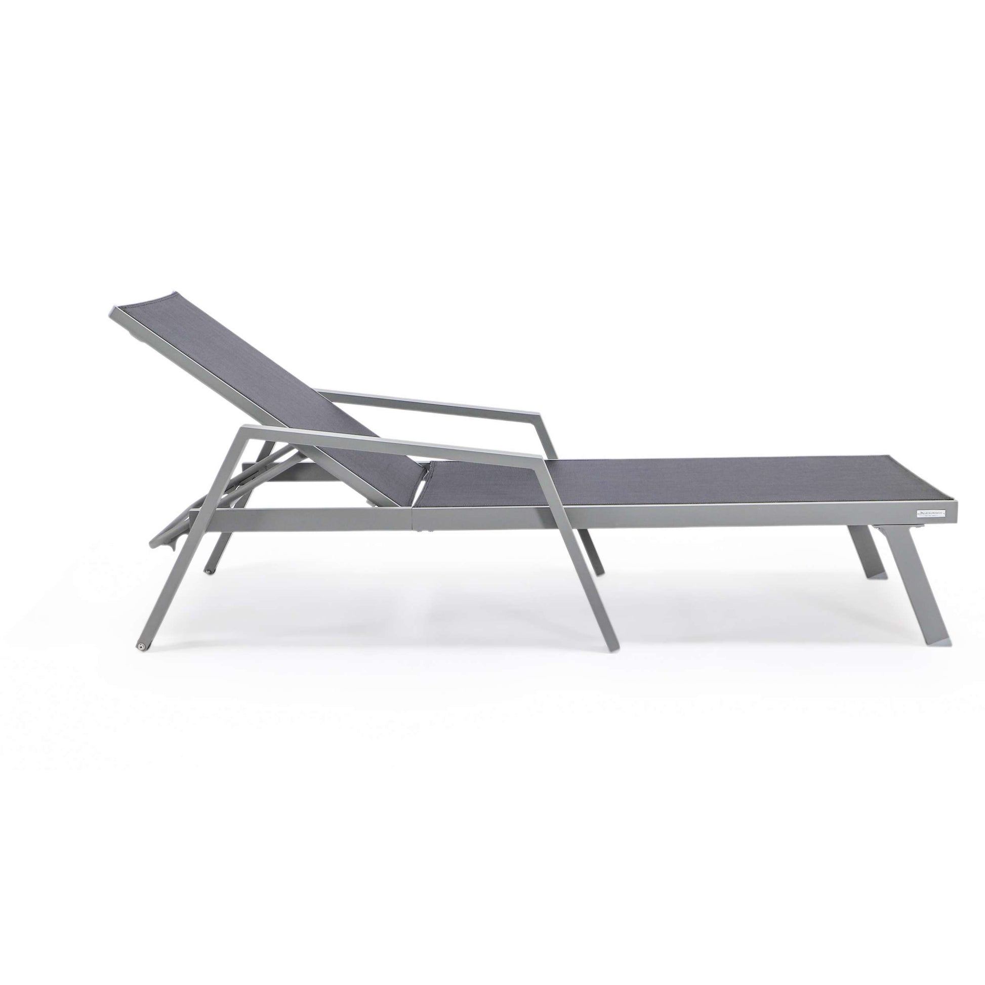 LeisureMod Marlin Modern Grey Aluminum Outdoor Patio Chaise Lounge Chair - MLAGRCF21-77BL | Outdoor Chaise Lounges | Modishstore - 7