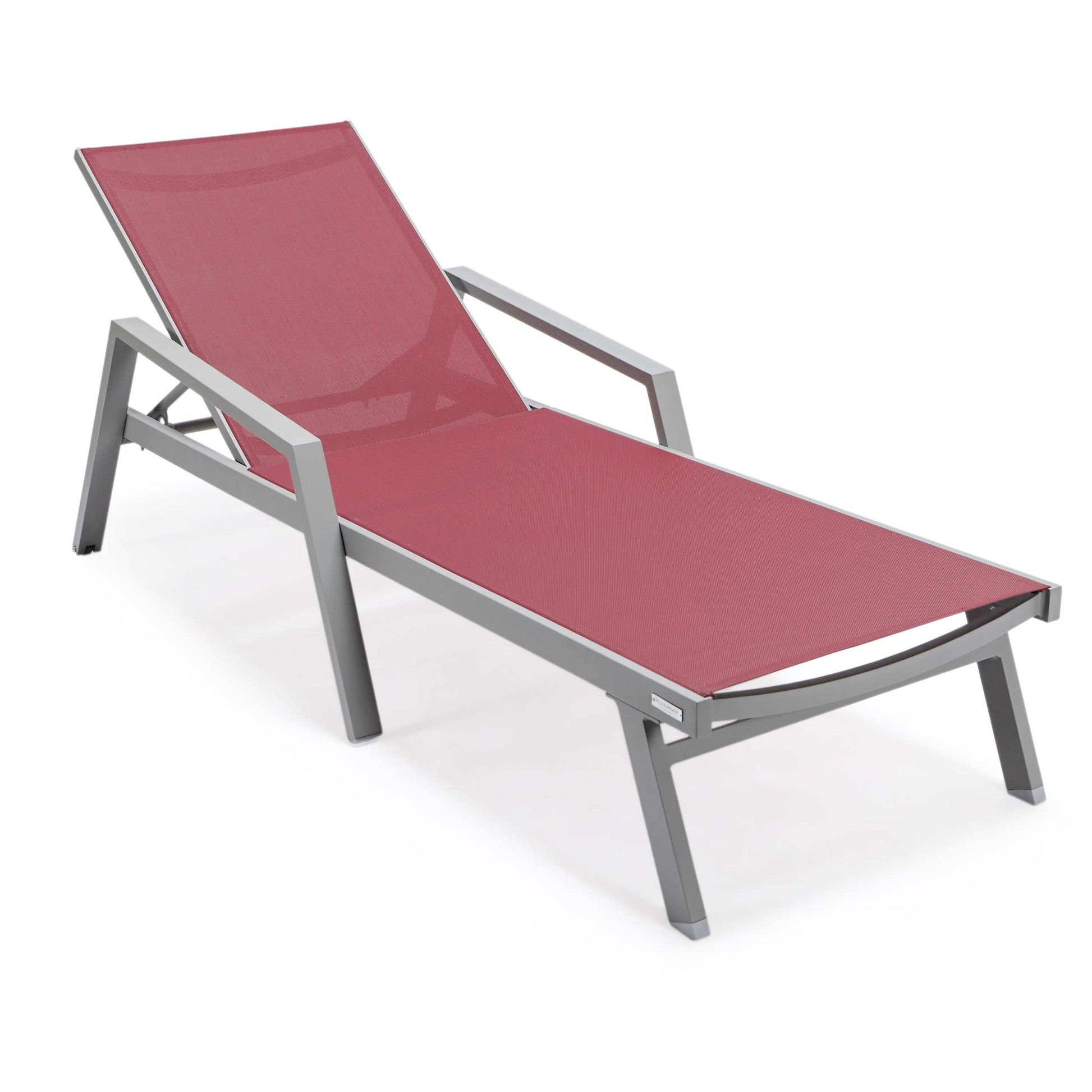 LeisureMod Marlin Modern Grey Aluminum Outdoor Patio Chaise Lounge Chair - MLAGRCF21-77BL | Outdoor Chaise Lounges | Modishstore - 30