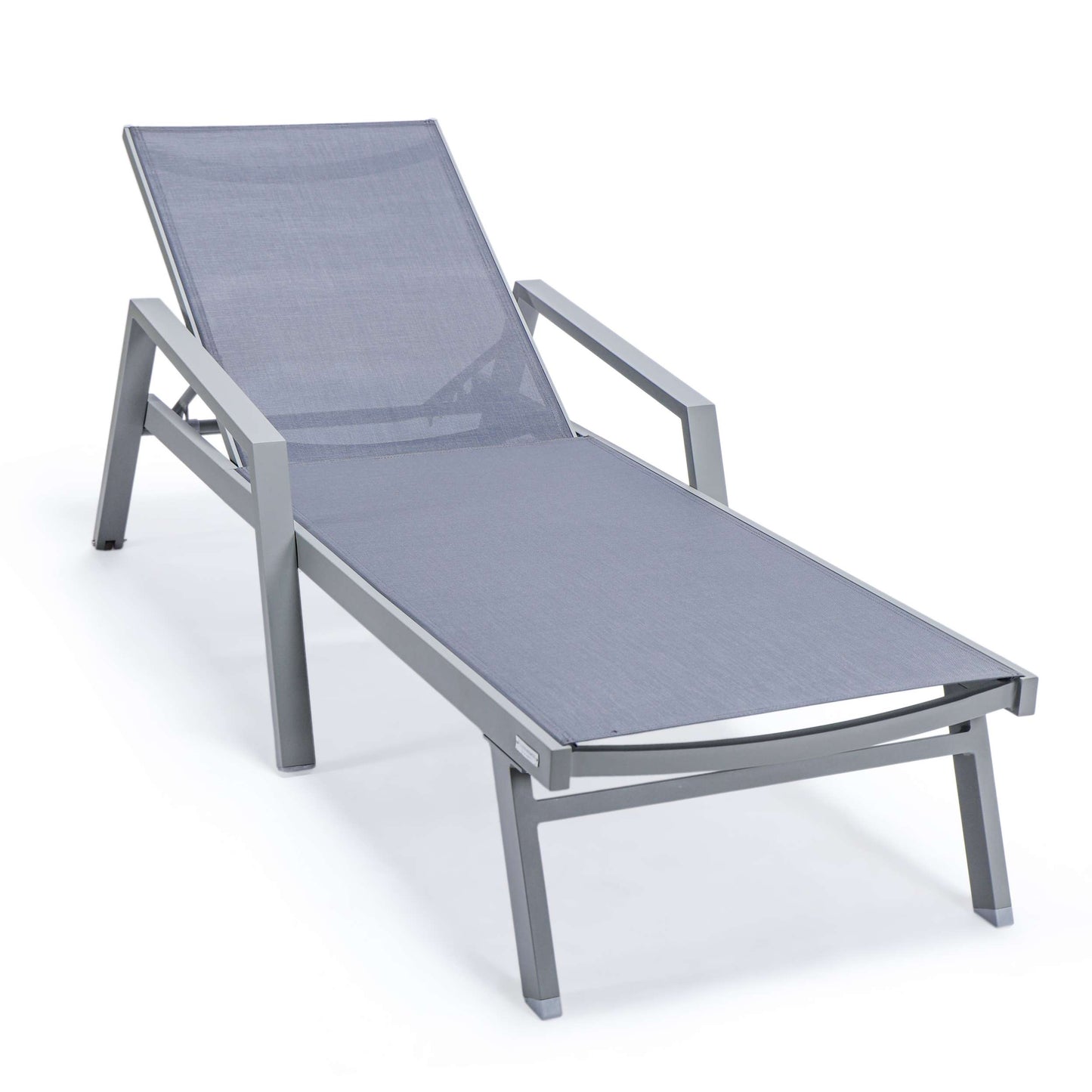 LeisureMod Marlin Modern Aluminum Outdoor Patio Chaise Lounge Chair With Arms Set of 2 - MLAGRCF21-77BL2 | Outdoor Chaise Lounges | Modishstore - 50
