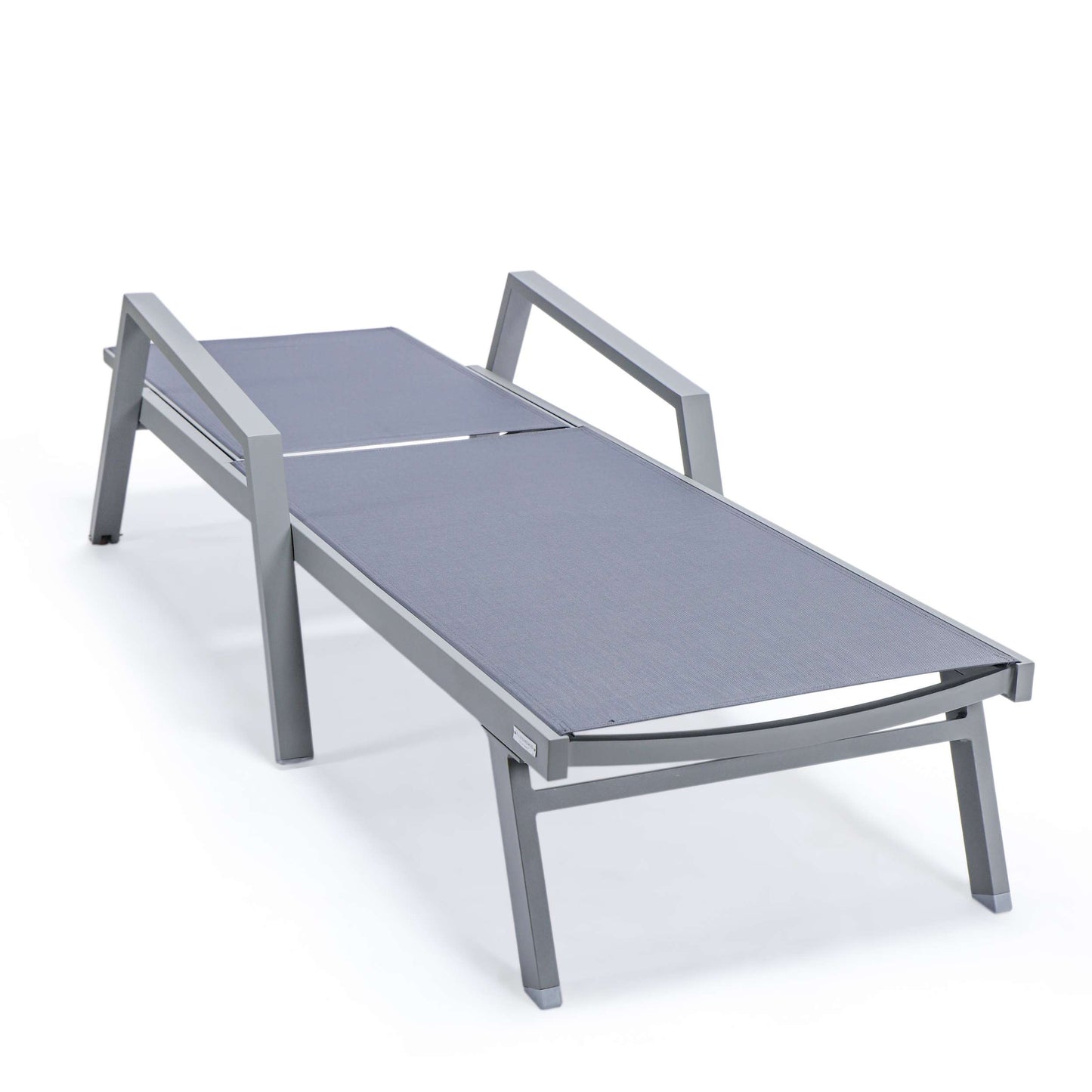 LeisureMod Marlin Modern Grey Aluminum Outdoor Patio Chaise Lounge Chair - MLAGRCF21-77BL | Outdoor Chaise Lounges | Modishstore - 51