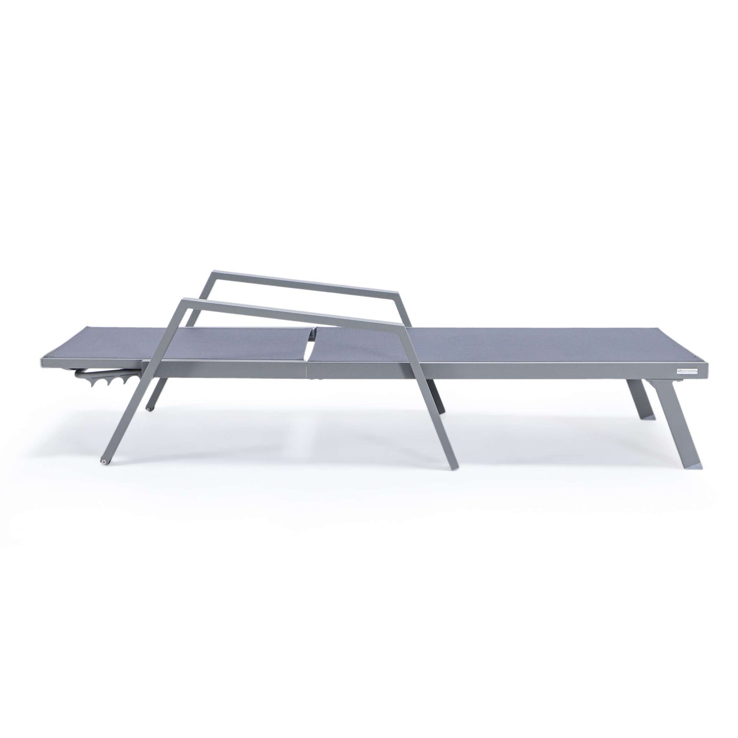LeisureMod Marlin Modern Grey Aluminum Outdoor Patio Chaise Lounge Chair - MLAGRCF21-77BL | Outdoor Chaise Lounges | Modishstore - 52