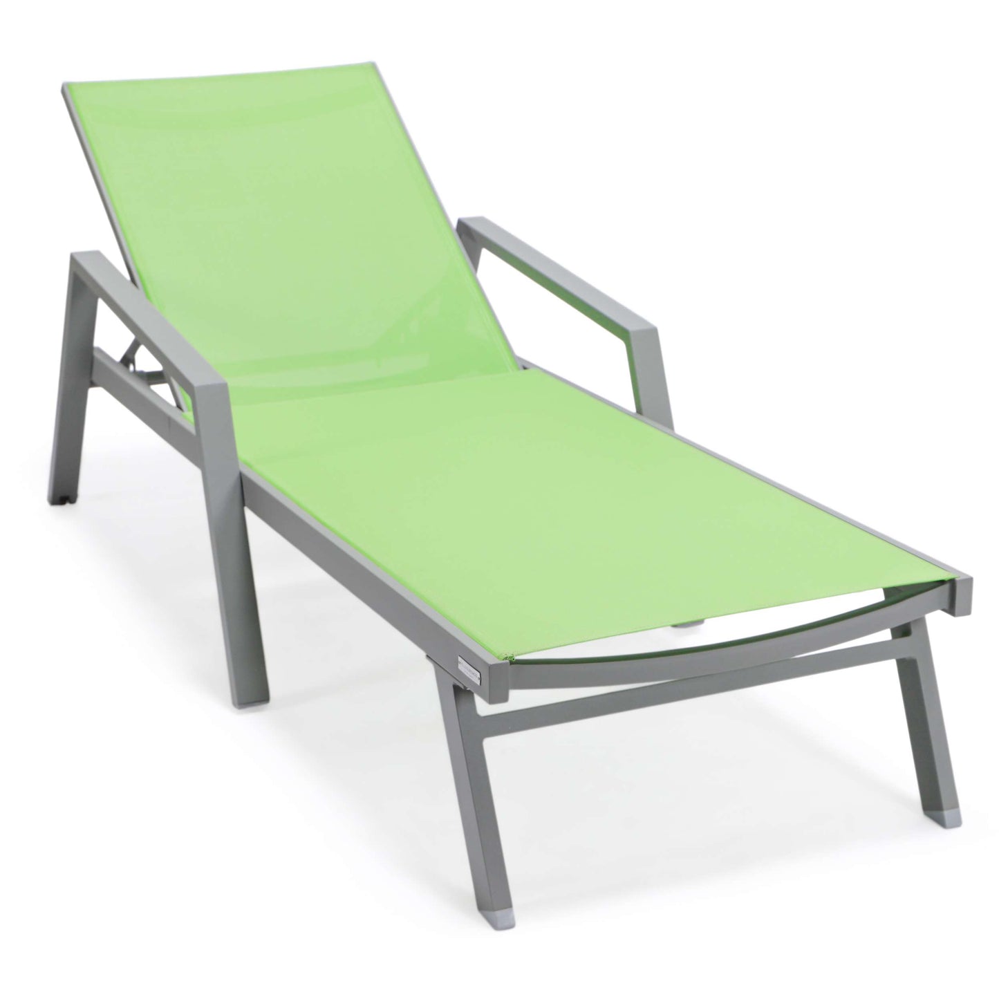 LeisureMod Marlin Modern Grey Aluminum Outdoor Patio Chaise Lounge Chair - MLAGRCF21-77BL | Outdoor Chaise Lounges | Modishstore - 76
