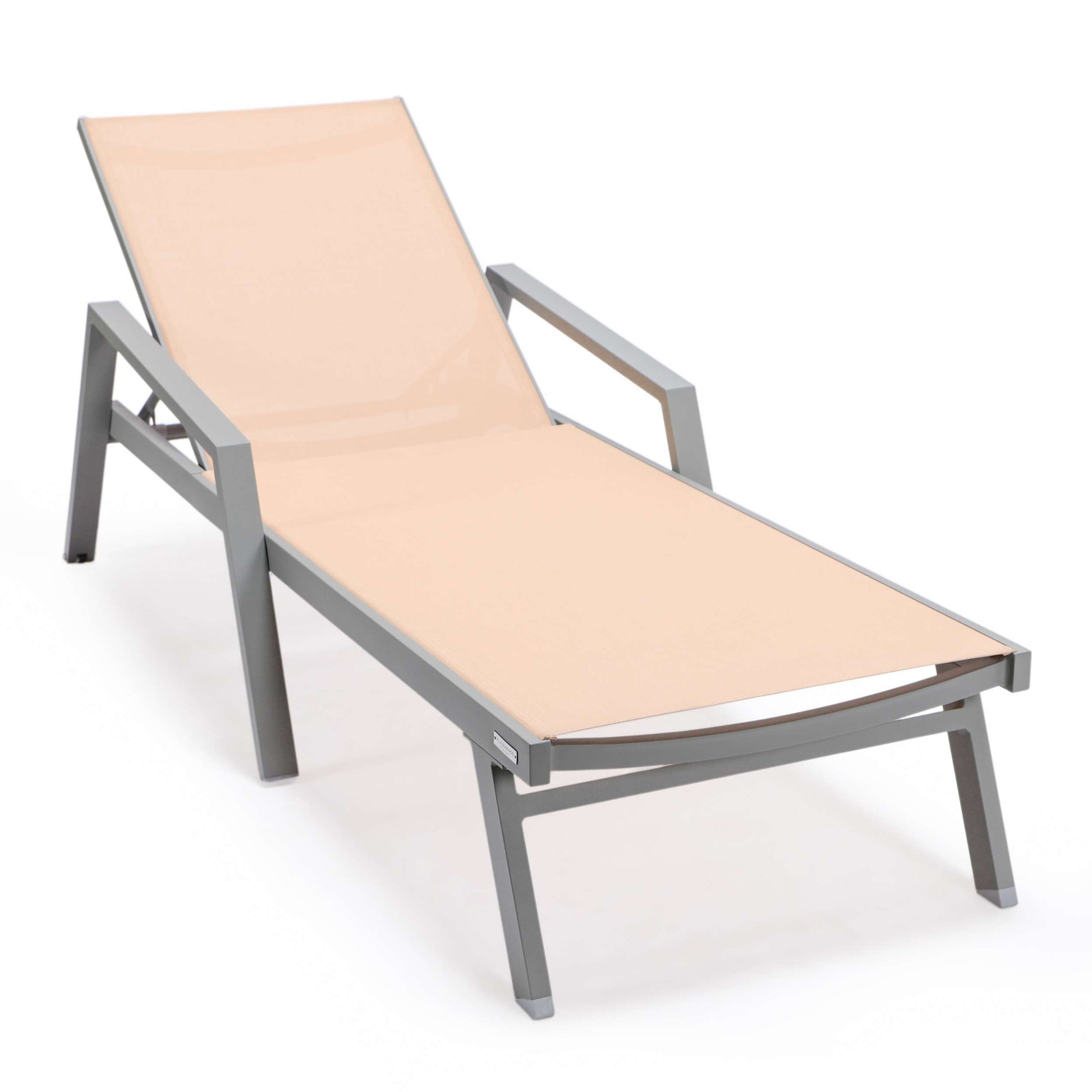 LeisureMod Marlin Modern Grey Aluminum Outdoor Patio Chaise Lounge Chair - MLAGRCF21-77BL | Outdoor Chaise Lounges | Modishstore - 96
