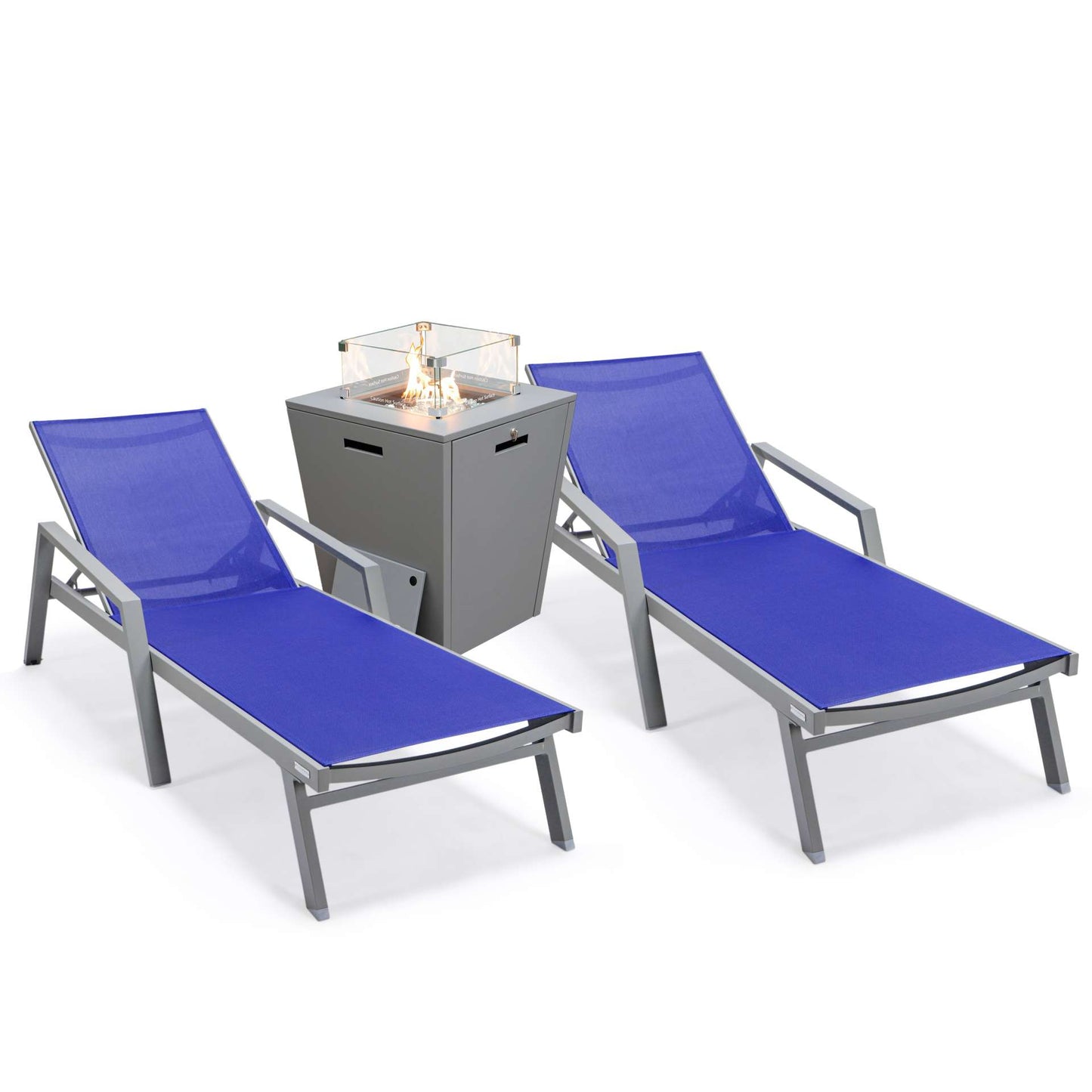 LeisureMod Marlin Modern Aluminum Outdoor Patio Chaise Lounge Chair With Arms Set of 2 - MLAGRCF21-77BL2 | Outdoor Chaise Lounges | Modishstore - 117