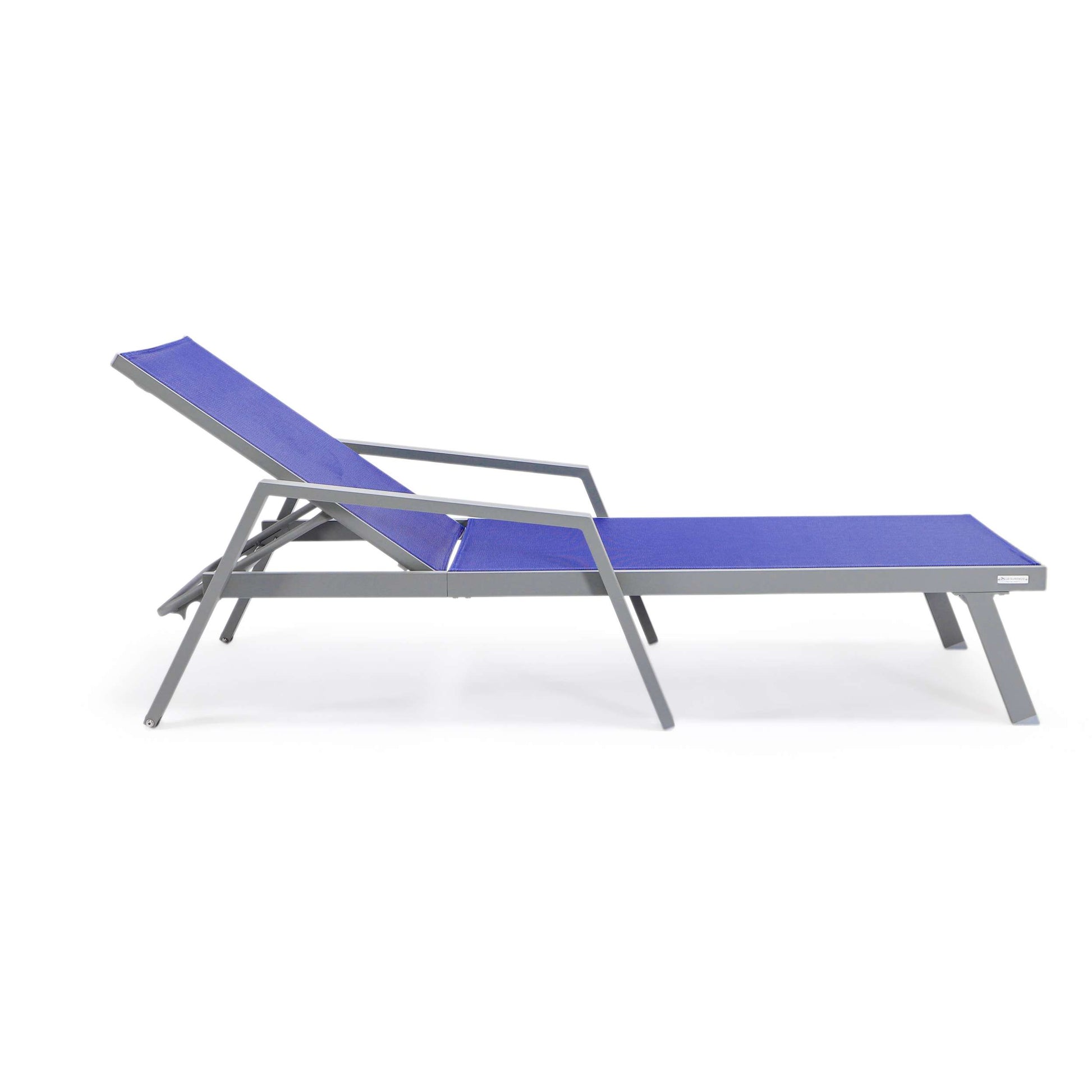 LeisureMod Marlin Modern Grey Aluminum Outdoor Patio Chaise Lounge Chair - MLAGRCF21-77BL | Outdoor Chaise Lounges | Modishstore - 122