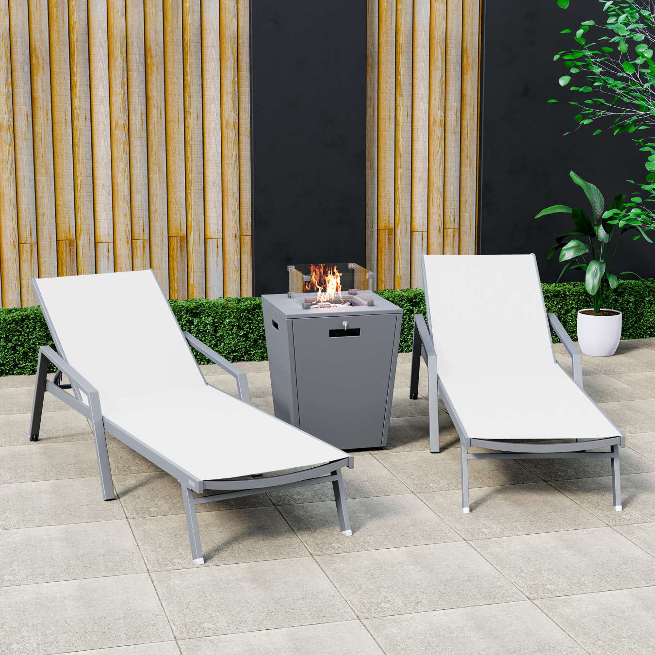 LeisureMod Marlin Modern Aluminum Outdoor Patio Chaise Lounge Chair With Arms Set of 2 - MLAGRCF21-77BL2 | Outdoor Chaise Lounges | Modishstore - 139