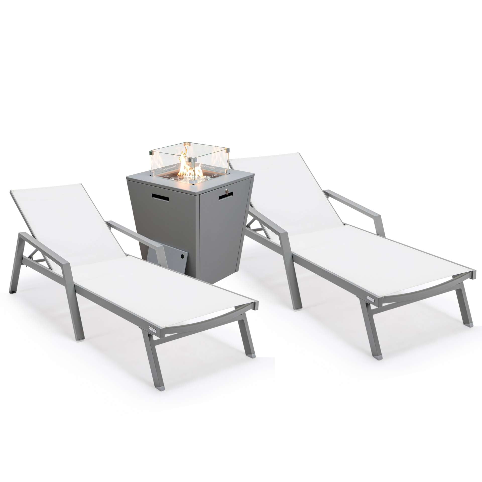 LeisureMod Marlin Modern Aluminum Outdoor Patio Chaise Lounge Chair With Arms Set of 2 - MLAGRCF21-77BL2 | Outdoor Chaise Lounges | Modishstore - 140