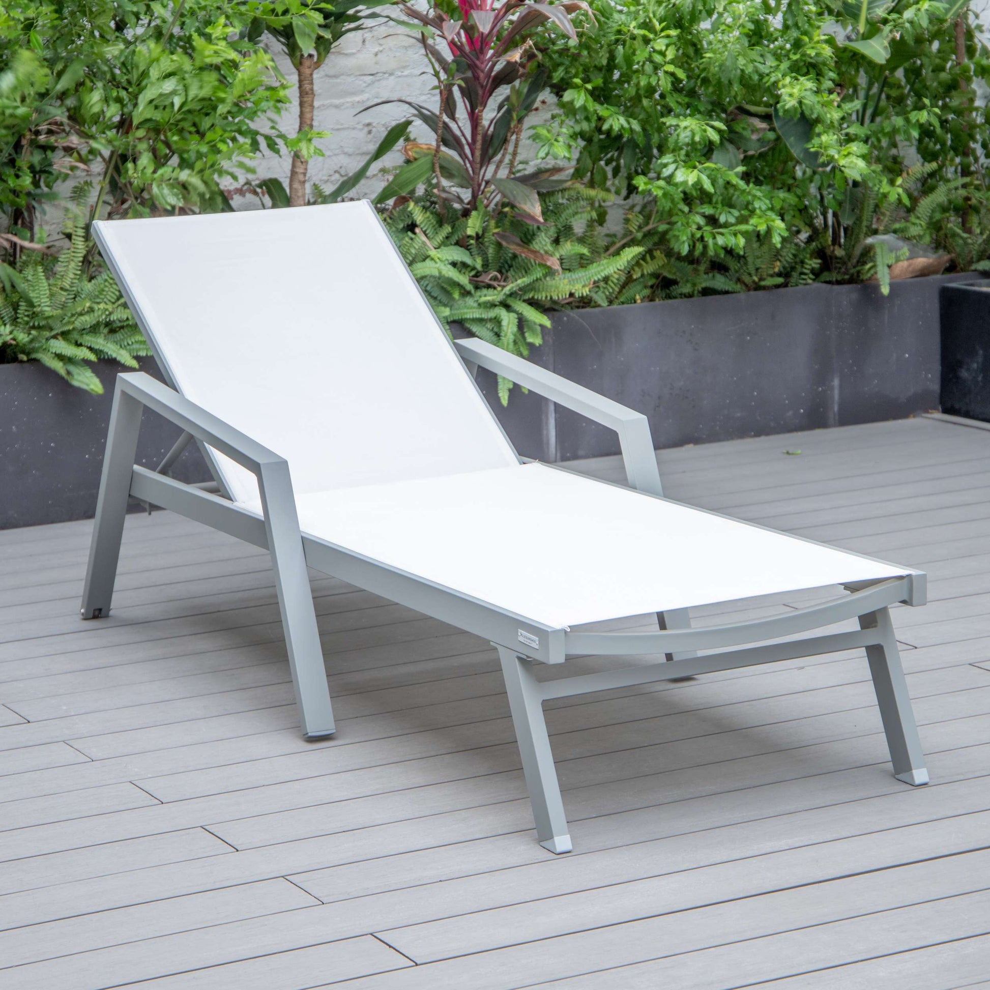 LeisureMod Marlin Modern Aluminum Outdoor Patio Chaise Lounge Chair With Arms Set of 2 - MLAGRCF21-77BL2 | Outdoor Chaise Lounges | Modishstore - 144
