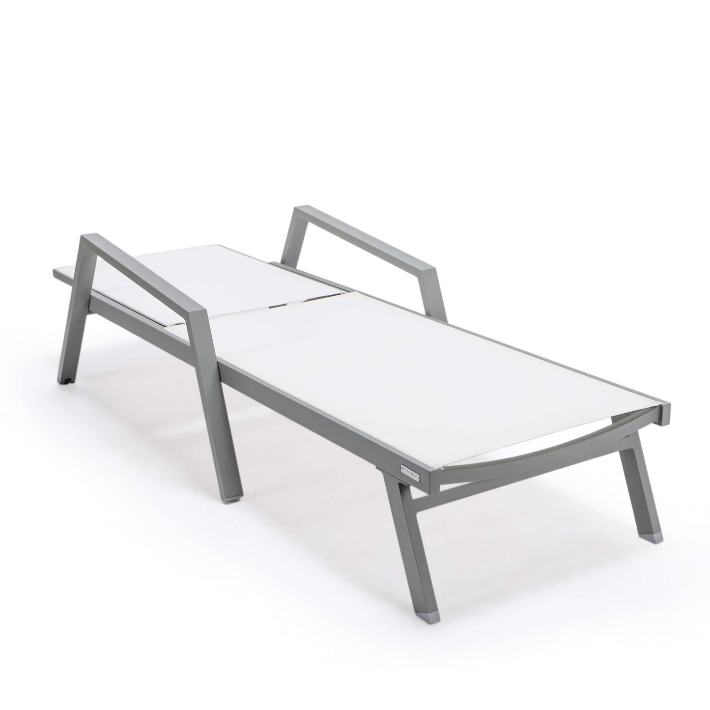 LeisureMod Marlin Modern Grey Aluminum Outdoor Patio Chaise Lounge Chair - MLAGRCF21-77BL | Outdoor Chaise Lounges | Modishstore - 147