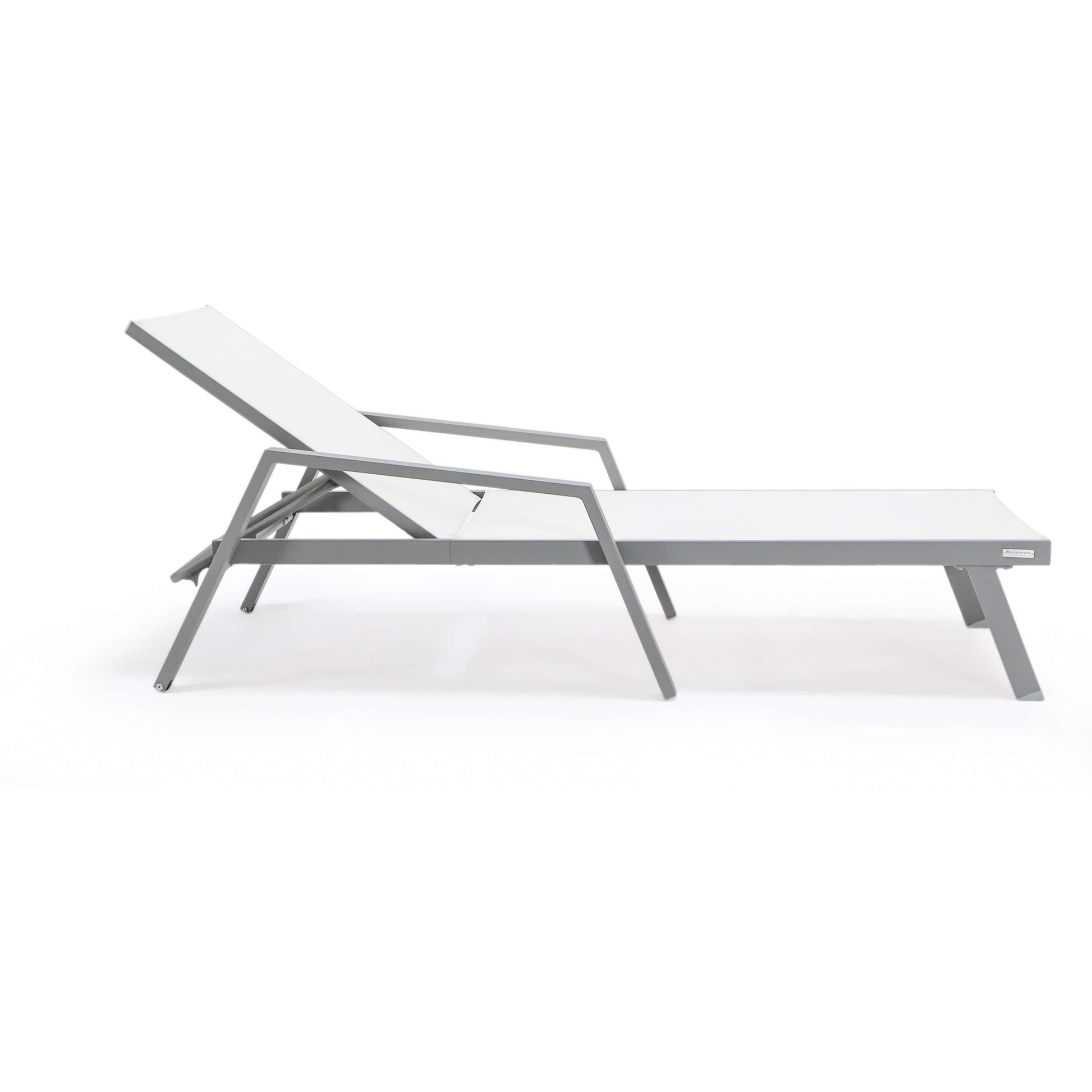 LeisureMod Marlin Modern Grey Aluminum Outdoor Patio Chaise Lounge Chair - MLAGRCF21-77BL | Outdoor Chaise Lounges | Modishstore - 146