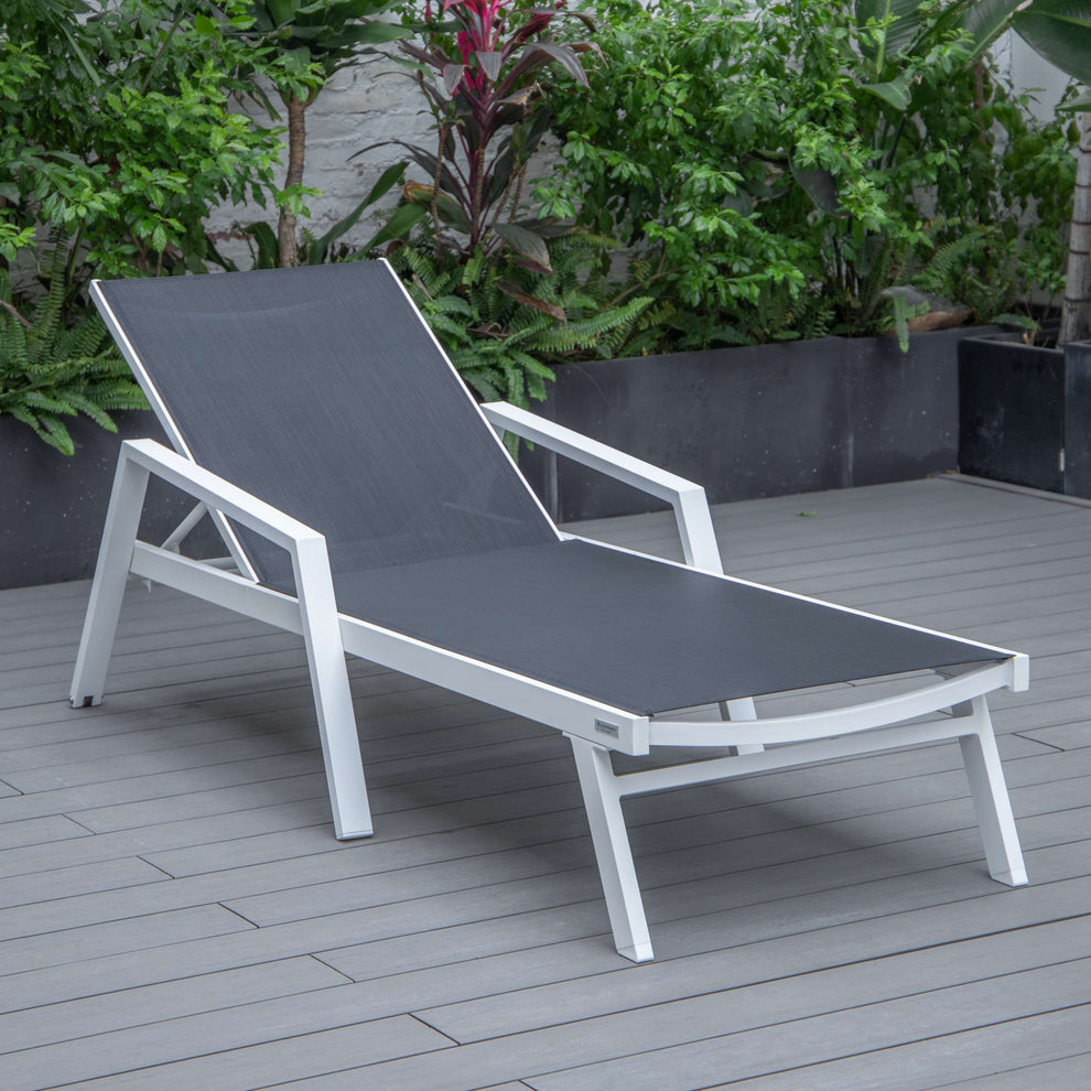LeisureMod Marlin Modern Aluminum Outdoor Patio Chaise Lounge Chair With Arms Set of 2 - MLAWCF21-77BL2 | Outdoor Chaise Lounges | Modishstore - 10
