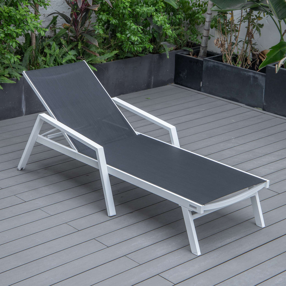 LeisureMod Marlin Modern Aluminum Outdoor Patio Chaise Lounge Chair With Arms Set of 2 - MLAWCF21-77BL2 | Outdoor Chaise Lounges | Modishstore - 8