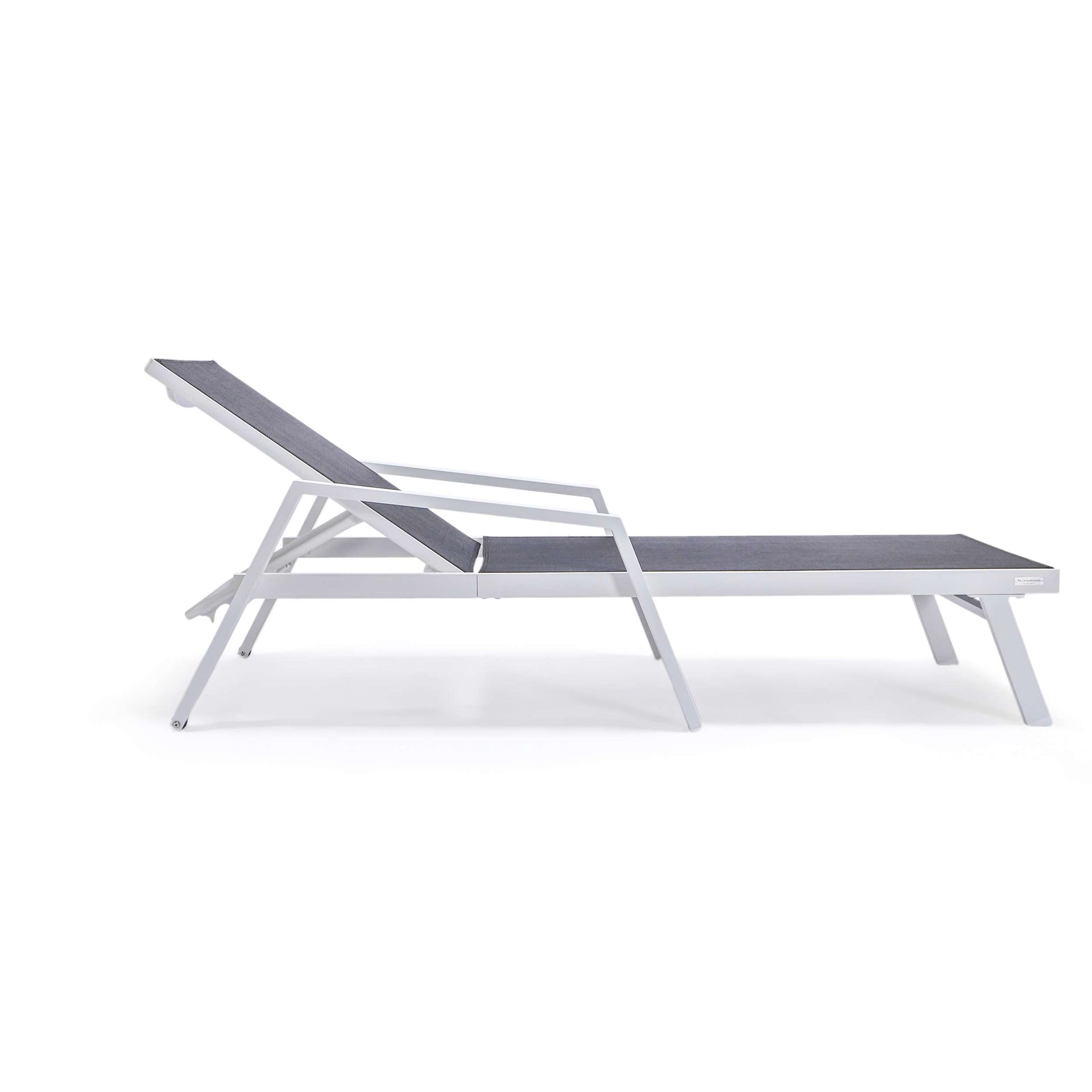 LeisureMod Marlin Modern Aluminum Outdoor Patio Chaise Lounge Chair With Arms Set of 2 - MLAWCF21-77BL2 | Outdoor Chaise Lounges | Modishstore - 5
