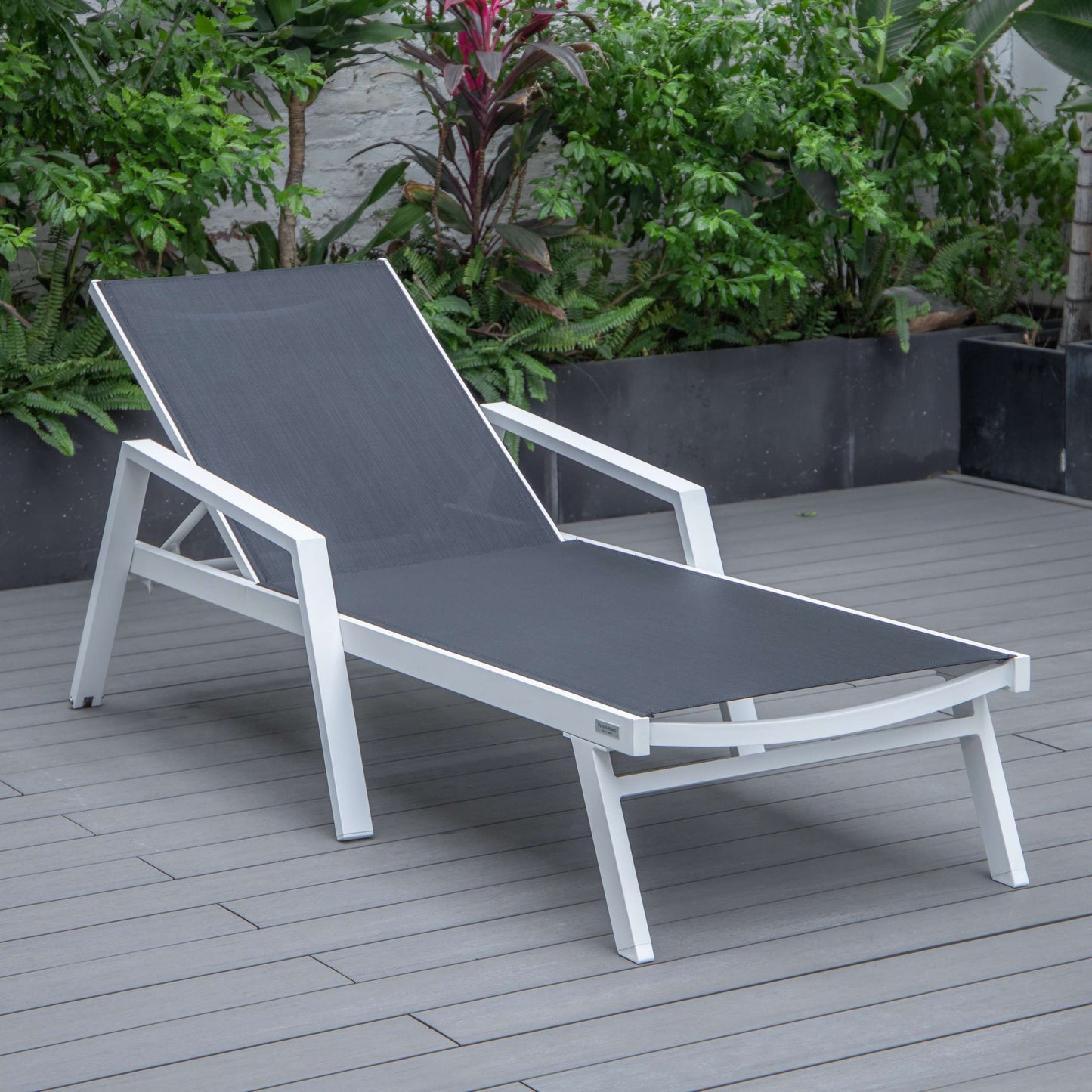 LeisureMod Marlin Modern White Aluminum Outdoor Patio Chaise Lounge Chair - MLAWCF21-77BL | Outdoor Chaise Lounges | Modishstore - 10