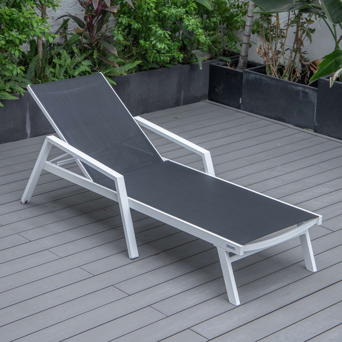 LeisureMod Marlin Modern White Aluminum Outdoor Patio Chaise Lounge Chair - MLAWCF21-77BL | Outdoor Chaise Lounges | Modishstore - 8