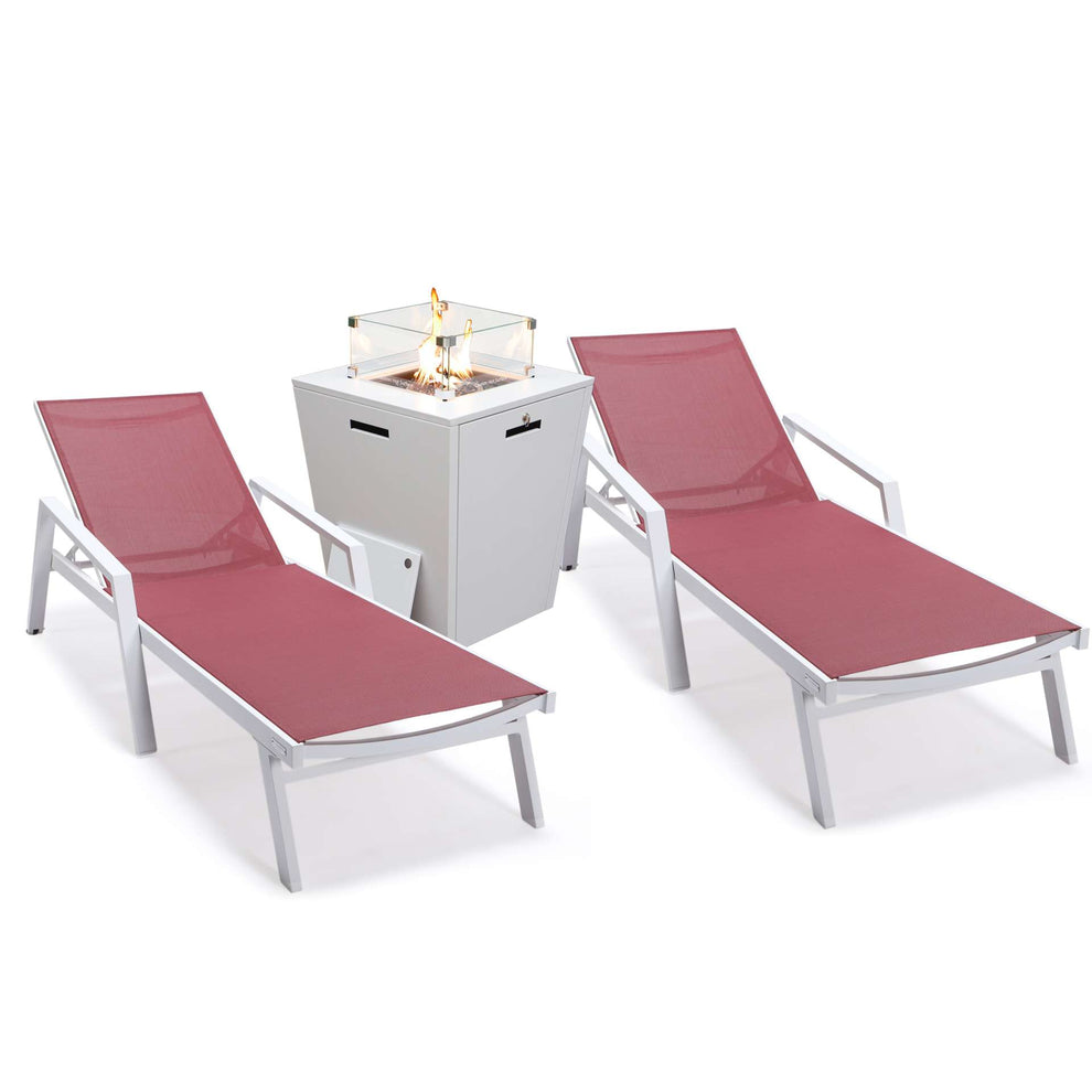 LeisureMod Marlin Modern Aluminum Outdoor Patio Chaise Lounge Chair With Arms Set of 2 - MLAWCF21-77BL2 | Outdoor Chaise Lounges | Modishstore - 24