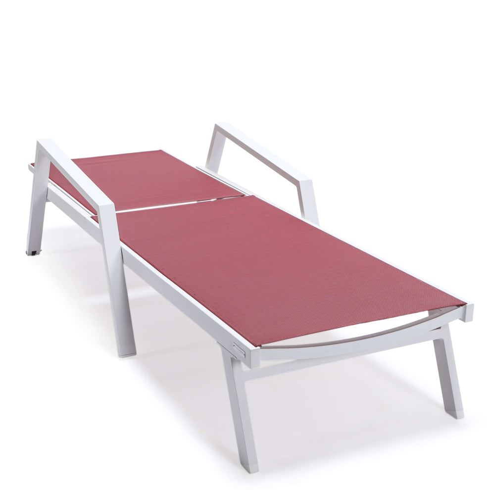 LeisureMod Marlin Modern Aluminum Outdoor Patio Chaise Lounge Chair With Arms Set of 2 - MLAWCF21-77BL2 | Outdoor Chaise Lounges | Modishstore - 27