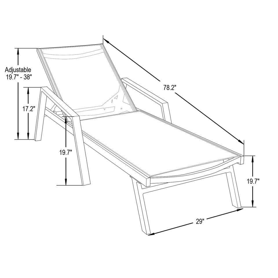 LeisureMod Marlin Modern Aluminum Outdoor Patio Chaise Lounge Chair With Arms Set of 2 - MLAWCF21-77BL2 | Outdoor Chaise Lounges | Modishstore - 25
