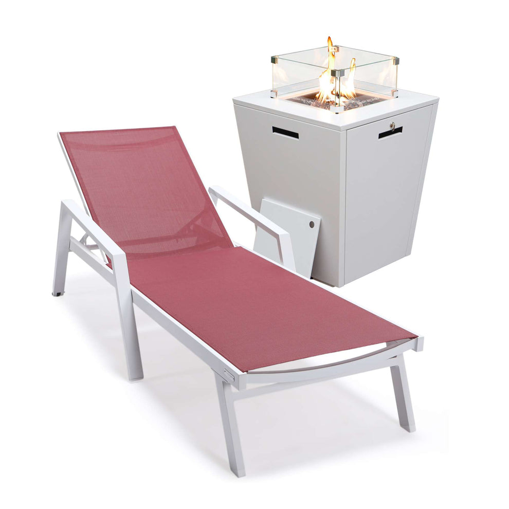 LeisureMod Marlin Modern White Aluminum Outdoor Patio Chaise Lounge Chair - MLAWCF21-77BL | Outdoor Chaise Lounges | Modishstore - 25
