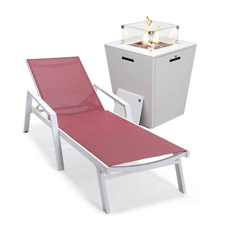 LeisureMod Marlin Modern White Aluminum Outdoor Patio Chaise Lounge Chair - MLAWCF21-77BL | Outdoor Chaise Lounges | Modishstore - 25