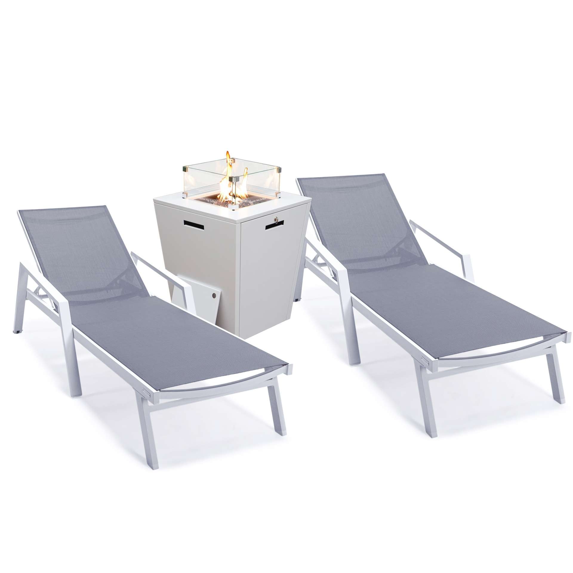 LeisureMod Marlin Modern Aluminum Outdoor Patio Chaise Lounge Chair With Arms Set of 2 - MLAWCF21-77BL2 | Outdoor Chaise Lounges | Modishstore - 46
